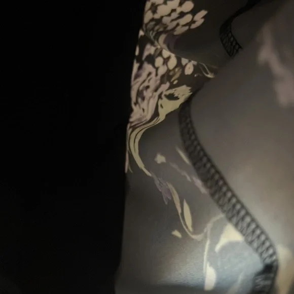 Lauren black dark floral cinched dress SZ 14 black wrap style ruffle career - Picture 12 of 14